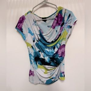 Worthington small blue purple and green top